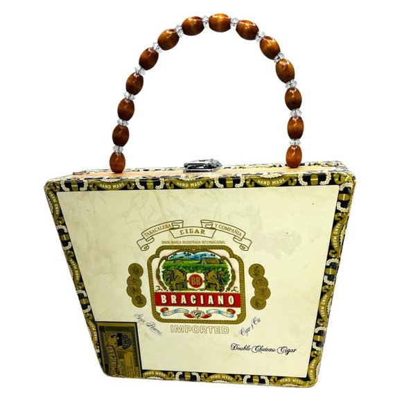 Braciano Handcrafted with Gemstones on a Vintage Cigar Box W/ Bamboo Handle - Picture 2 of 12